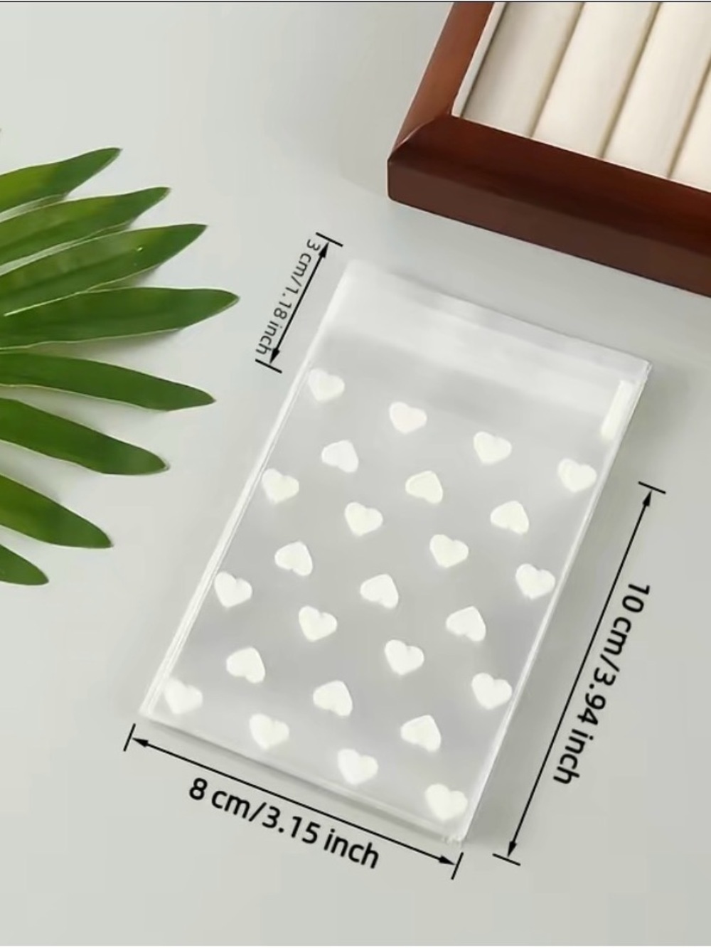 50 Sweet Simple Heart Self-Sealing Bags, Card Packaging Essential, Gift Wrapping